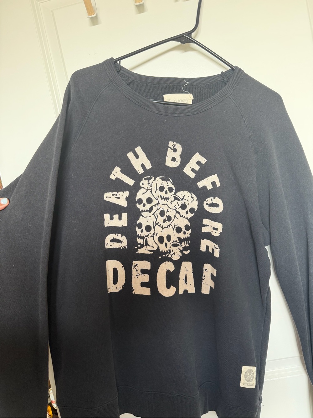 Women’s Black 'Death Before Decaf' Graphic Sweatshirt